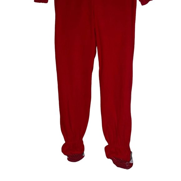 Nick & Nora Red Sock Monkey Pajamas Womens M Footie Unionsuit PJs Costume Solid - Picture 6 of 8